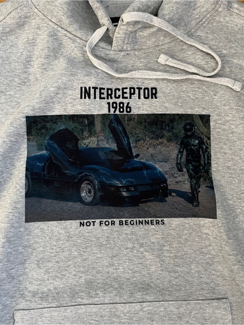 The Wraith 1986 Turbo Interceptor Hoodie Mens Size Large Heather Grey 1 Of 1